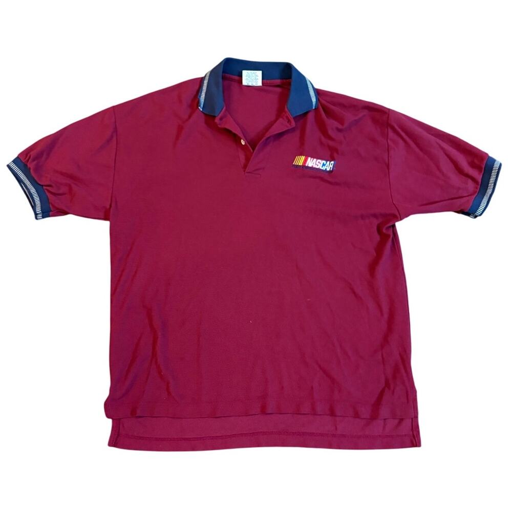 Vintage NASCAR Express Mark by Chesterfield Polo Shirt XL Red Blue Collar‎ USA